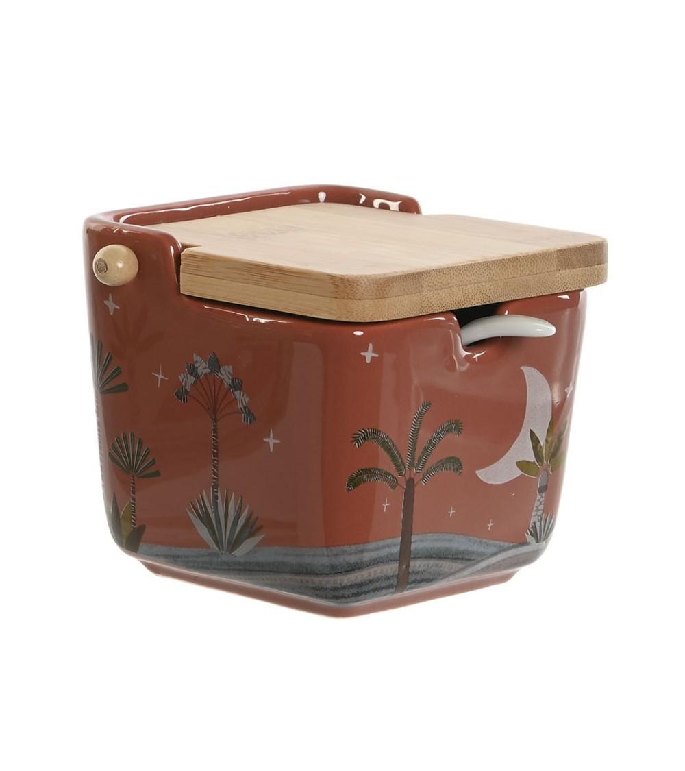 Dcasa Salero Y Azucarero Dolomite Con Tapa De Bambu Calima