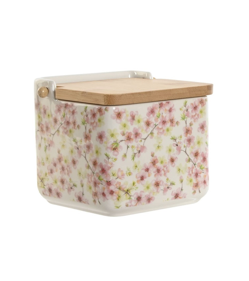 Dcasa Salero Y Azucarero Dolomite Con Tapa De Bambu Flor De Almendro