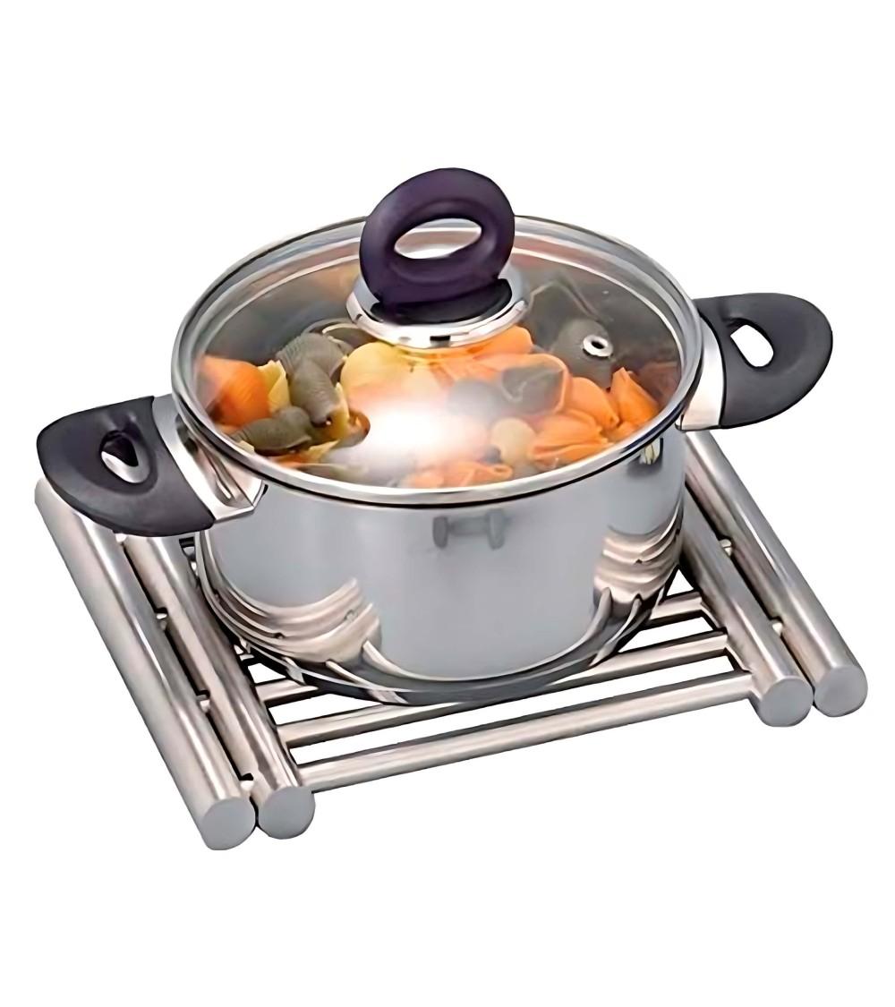 Dcasa Salvamantel Extensible De Acero Inoxidable Plateado De 22x20 Cm