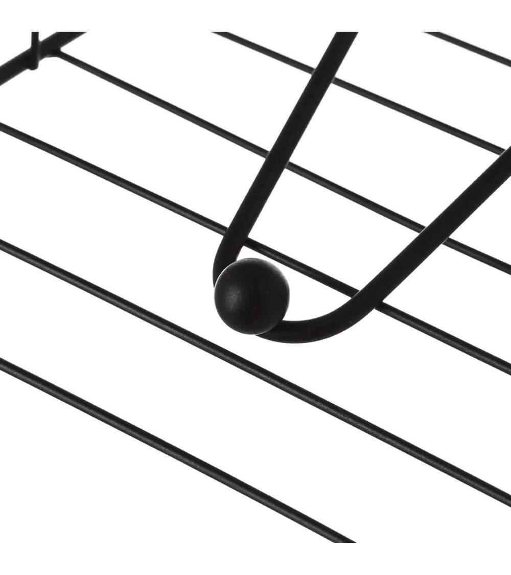 Dcasa Servilletero Cuadrado Negro De Metal De 7x19x19 Cm