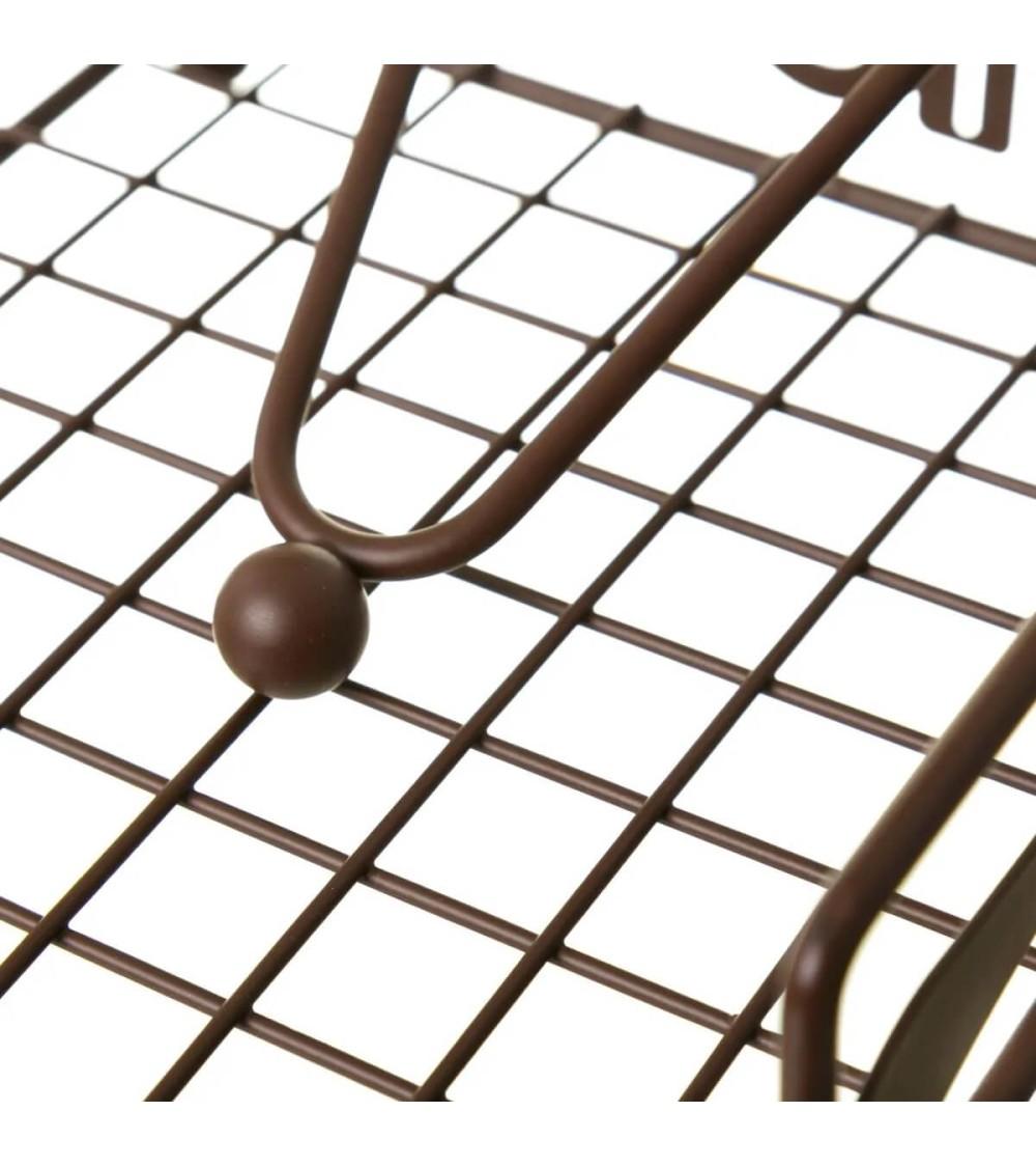 Dcasa Servilletero De Cocina Marrón De Metal De 18x18x7 Cm