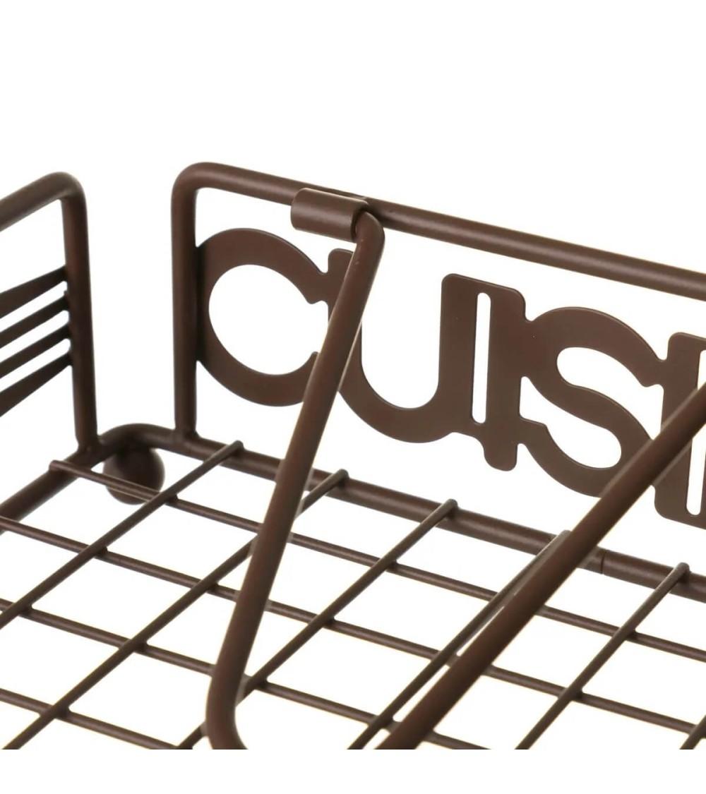 Dcasa Servilletero De Cocina Marrón De Metal De 18x18x7 Cm