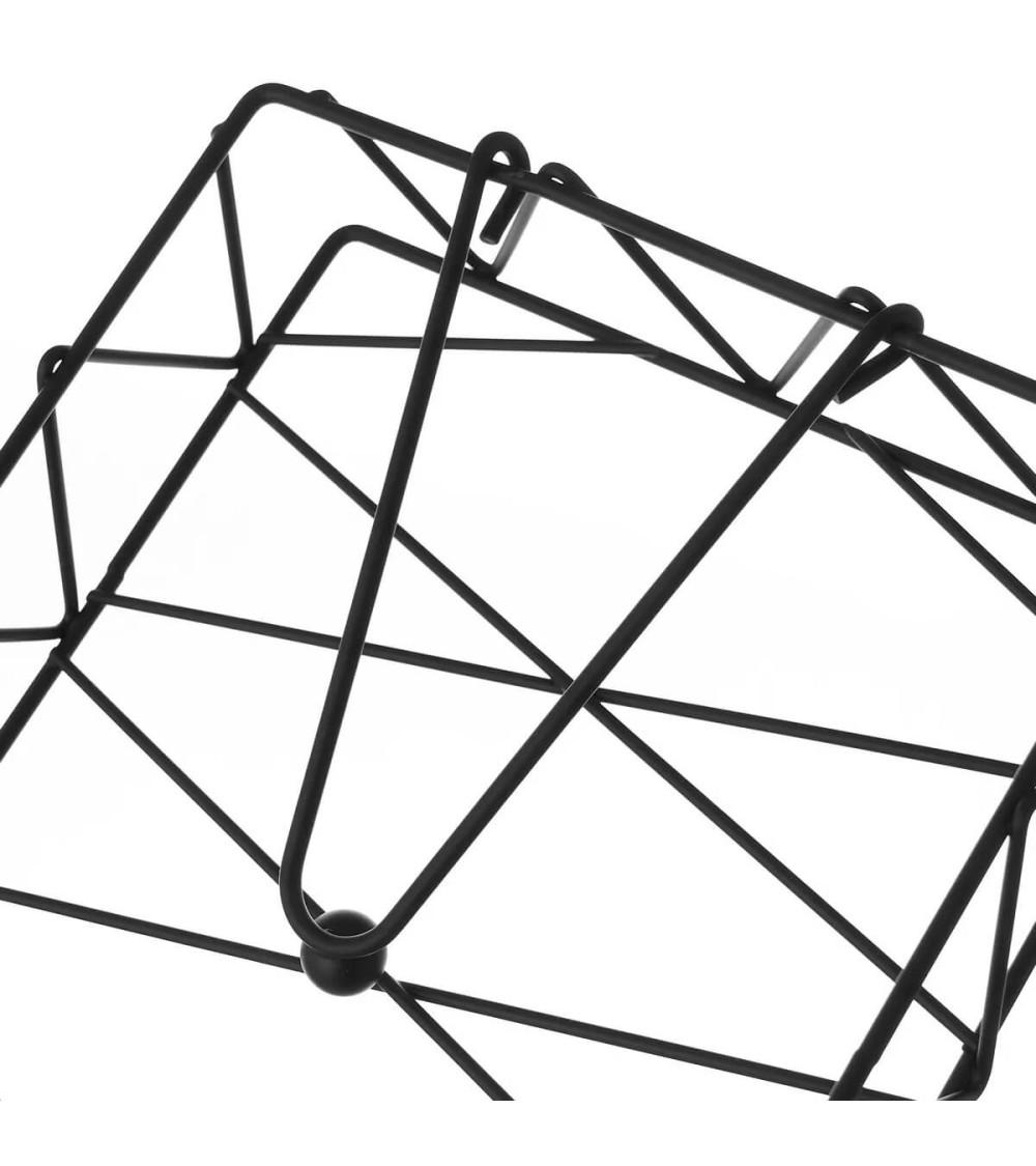 Dcasa Servilletero Geométrico Negro De Metal De 18x18x5 Cm