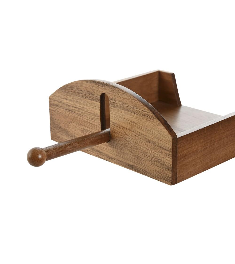 Dcasa Servilletero Marrón Natural Nórdico Acacia De 19x21x8 8 Cm