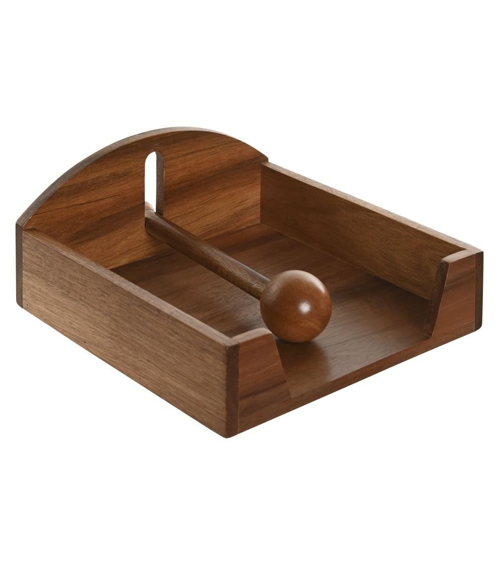 Dcasa Servilletero Marrón Natural Nórdico Acacia De 19x21x8 8 Cm