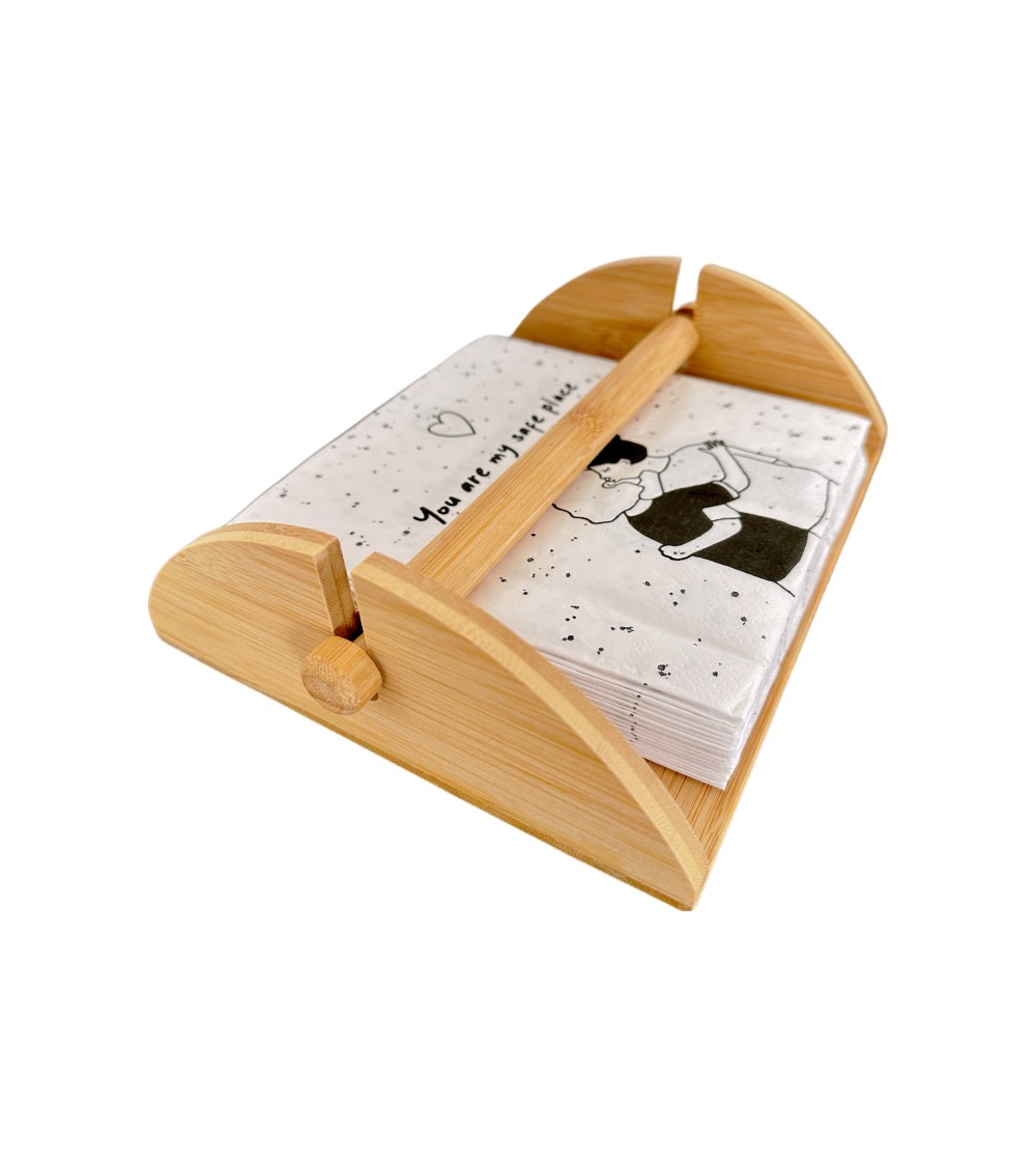 Dcasa Servilletero Marrón Nórdico Bambú De 21x18x6 8 Cm