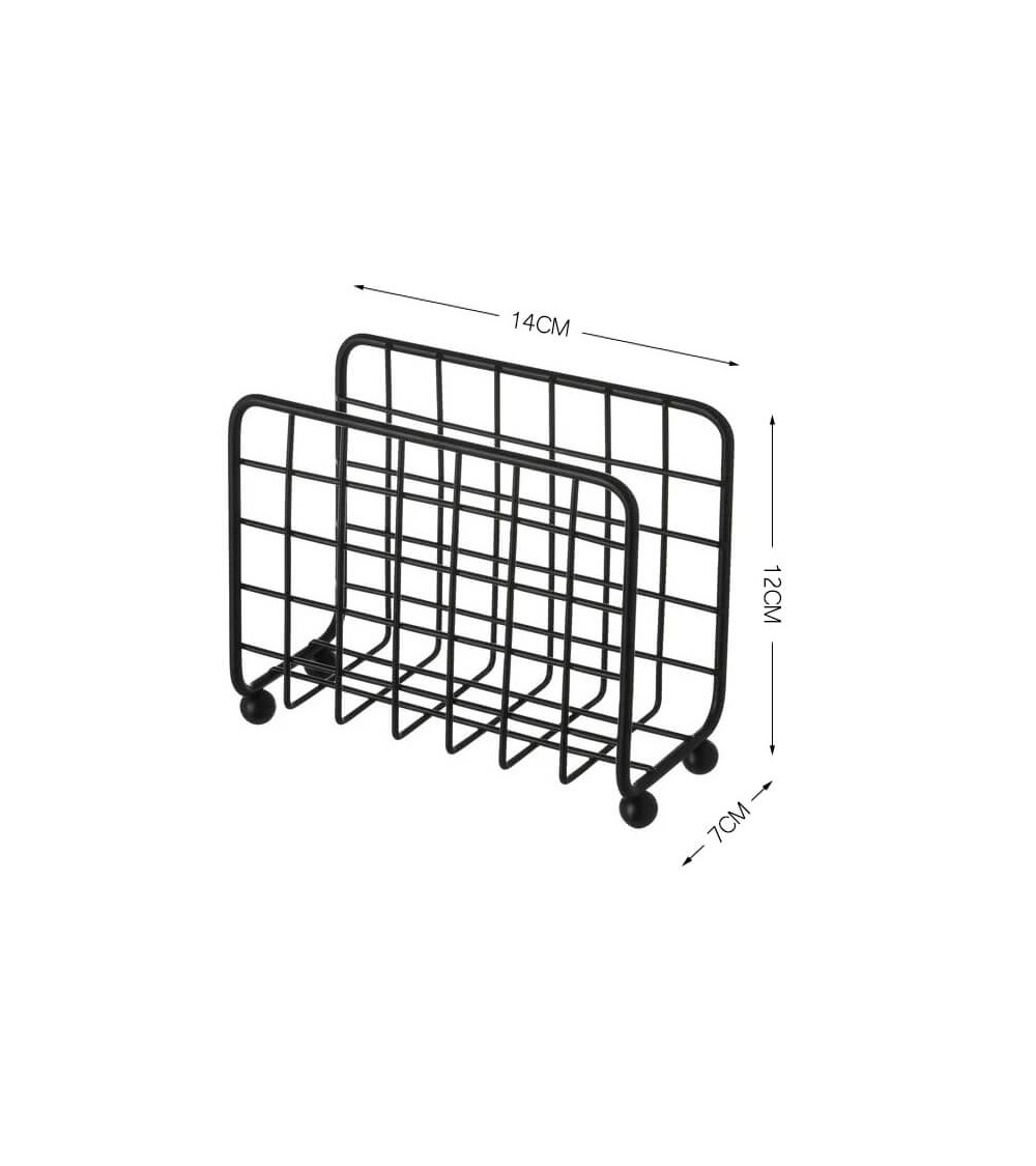 Dcasa Servilletero Vertical Negro De Metal De 12x7x14 Cm
