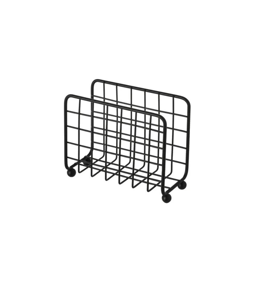Dcasa Servilletero vertical negro de metal de 12x7x14 cm