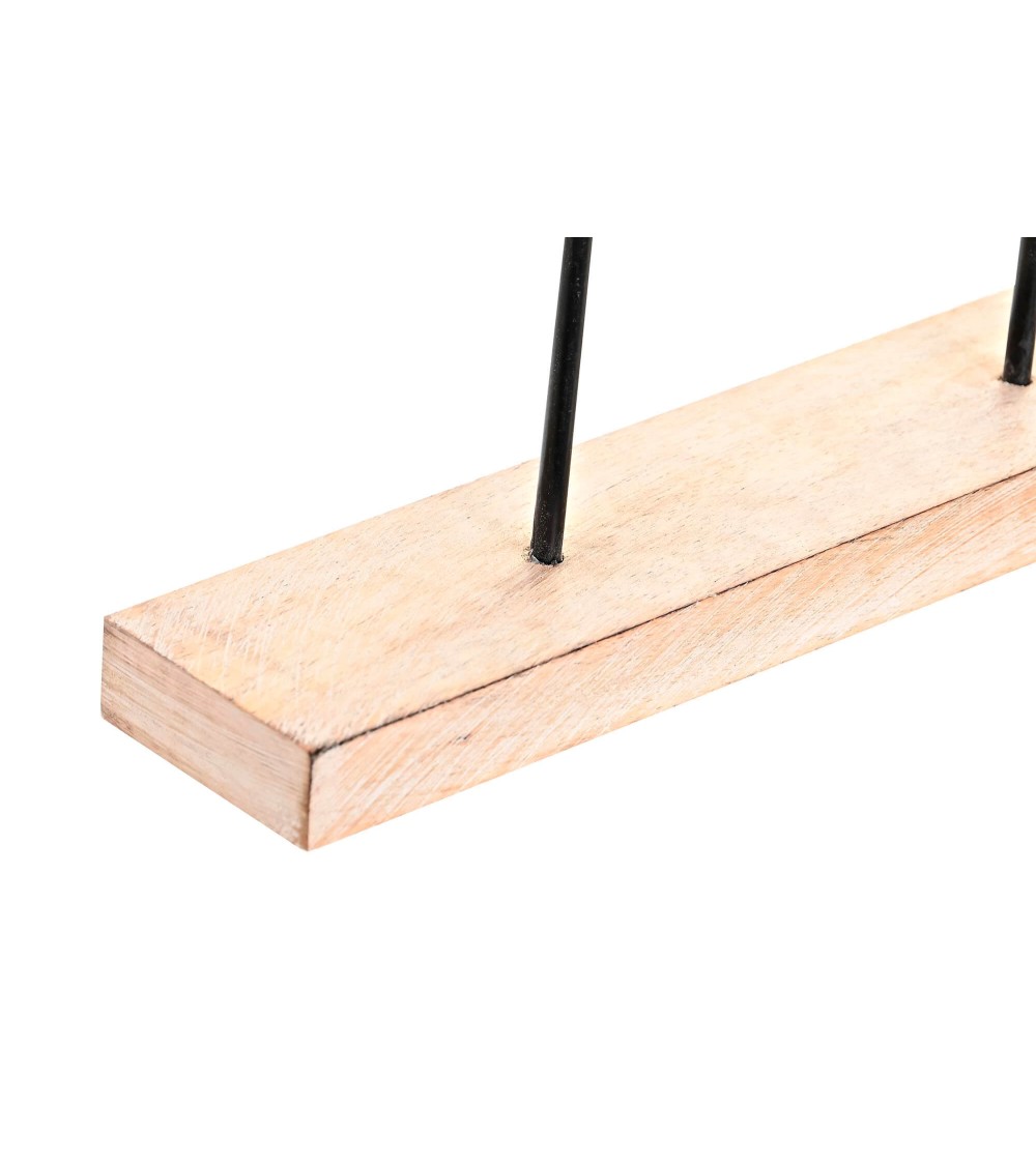 Dcasa Set 2 Figura De Mesa Oriental Madera Mango Natural Con Peana