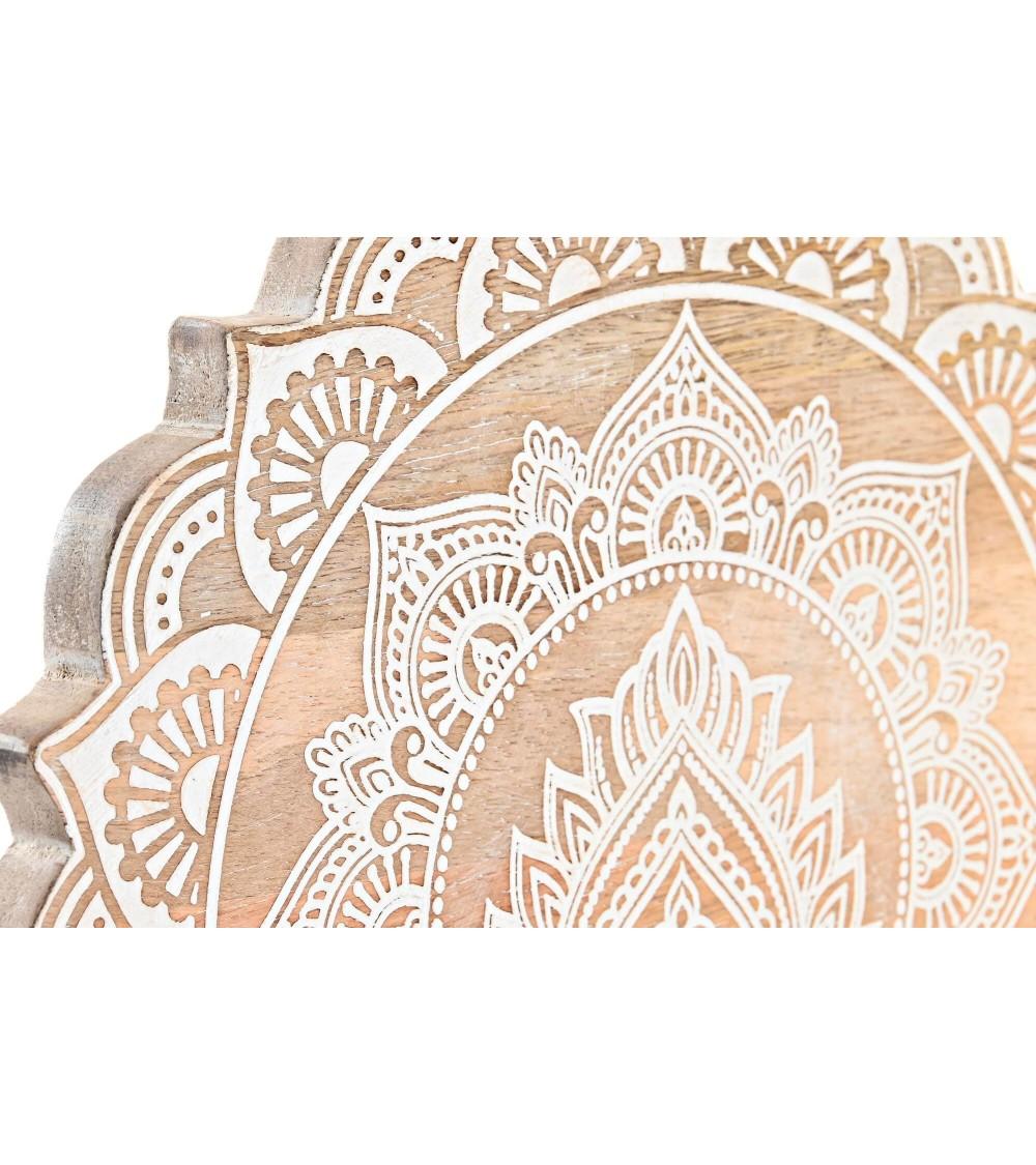 Dcasa Set 2 Figura De Mesa Oriental Madera Mango Natural Con Peana