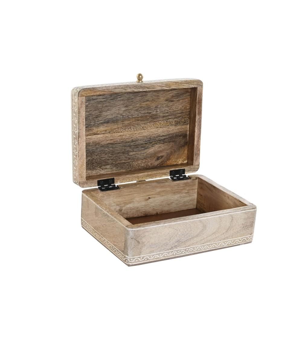 Dcasa Set 2 Joyero De Madera Mango Pintado A Mano Fatima Con Elefantes