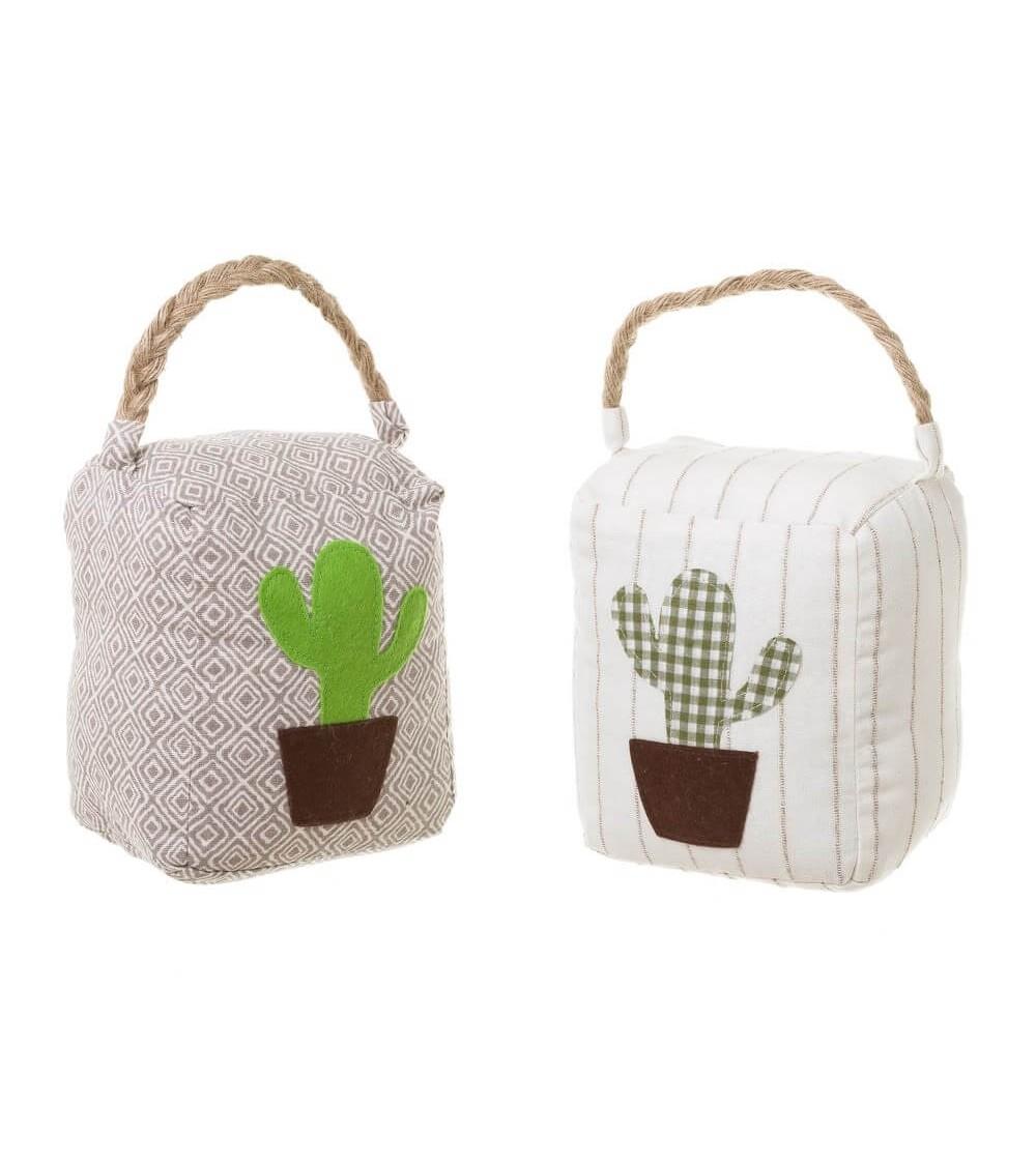 Dcasa Set 2 Sujeta Puertas Para Suelo Original Cactus De Tela Topes De Puerta Decorativo