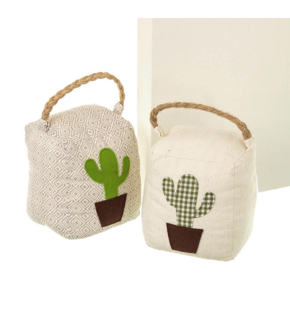 Dcasa Set 2 sujeta puertas para suelo original cactus de tela topes de puerta decorativo