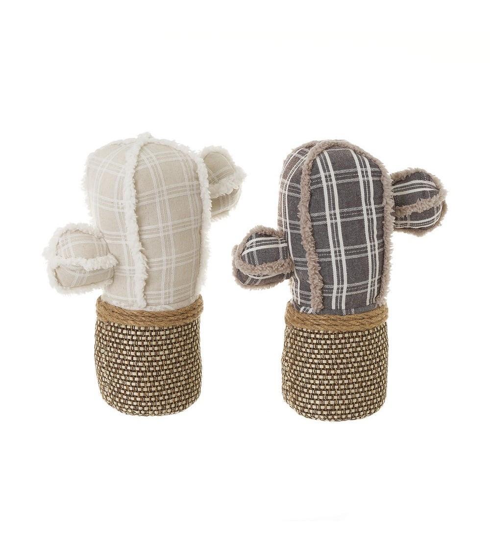 Dcasa Set 2 Tope Puerta Original Cactus De Tela Arena De 23x10x28 Cm