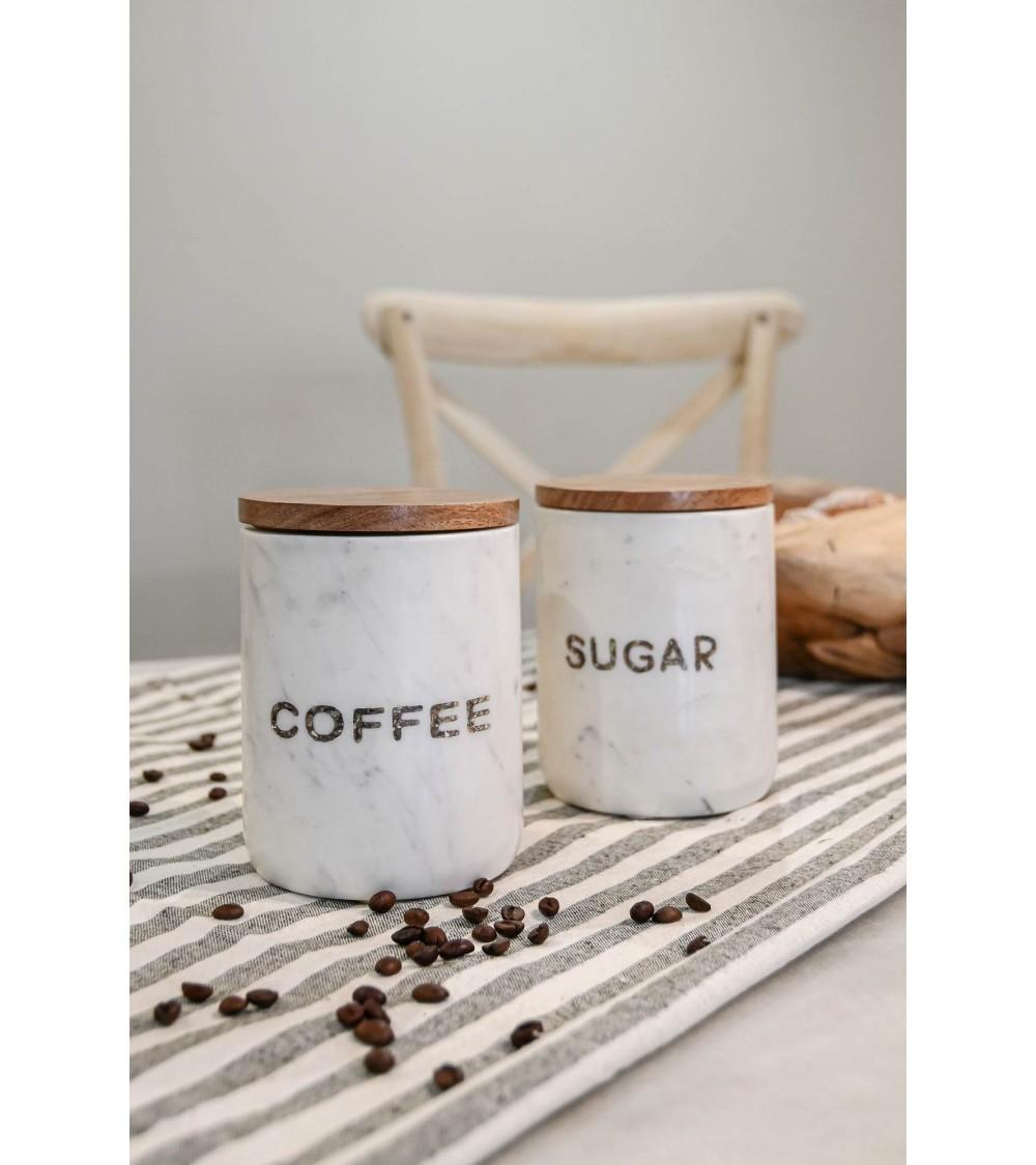 Dcasa Set De 2 Botes Para Cafe De Marmol Natrual De 10x10x14 Cm