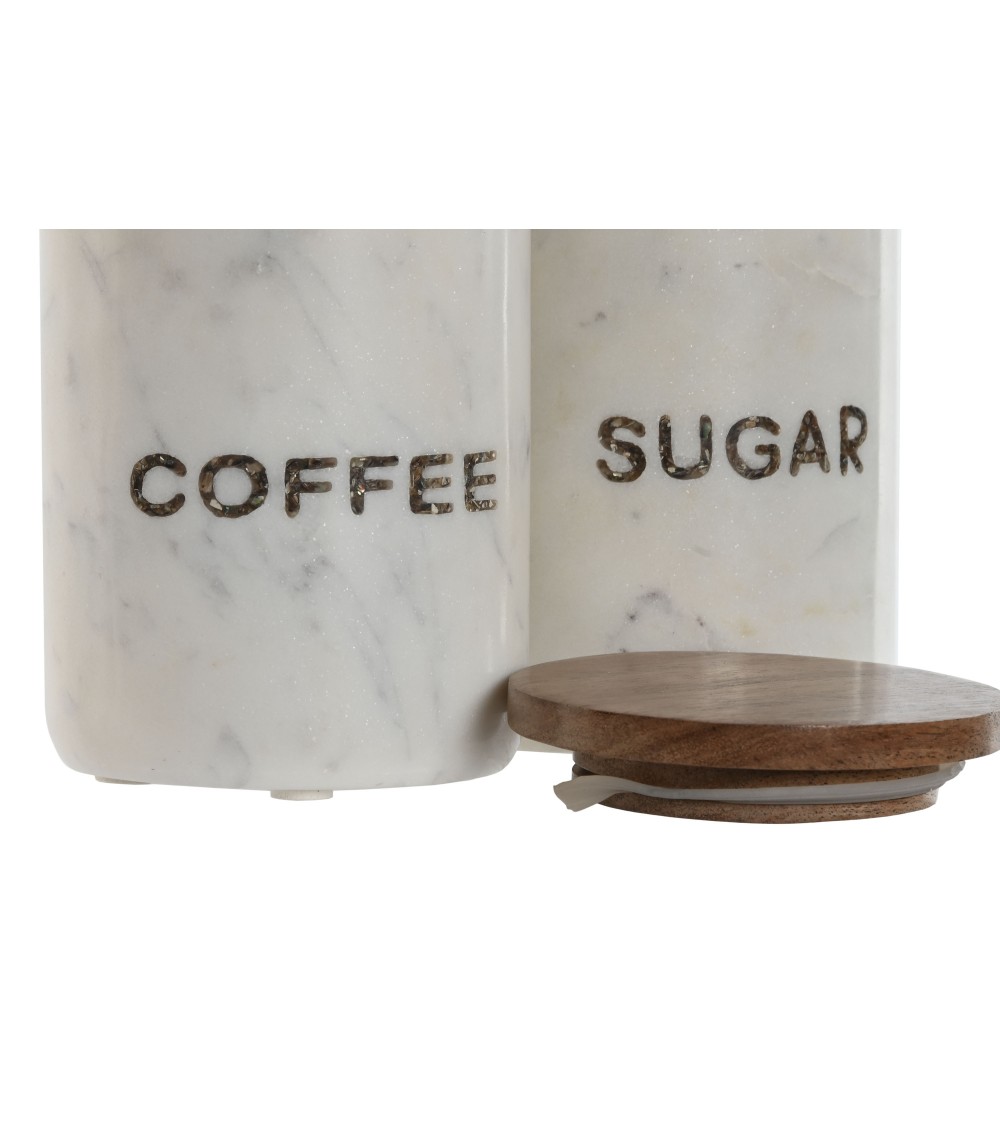 Dcasa Set De 2 Botes Para Cafe De Marmol Natrual De 10x10x14 Cm
