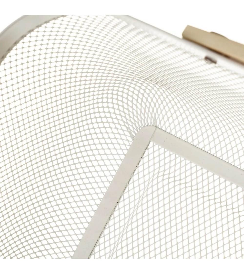 Dcasa Set De 2 Cestas Organizadoras De Metal Y Madera En Blanco Y Negro Con Asa De 26x26x17 Cm