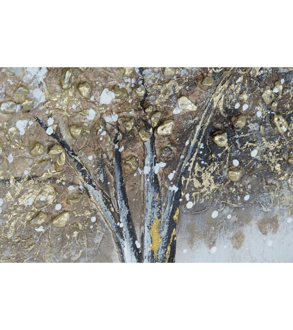 Dcasa Set De 2 Cuadro De Arboles Sobre Lienzo Marco De Madera De 50x50 Cm