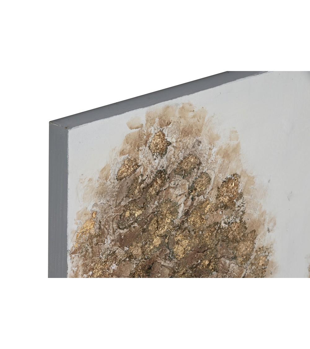 Dcasa Set De 2 Cuadro De Arboles Sobre Lienzo Marco De Madera De 80x80 Cm