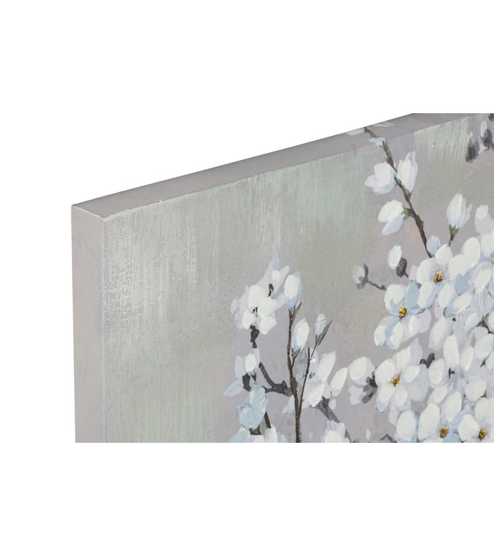 Dcasa Set De 2 Cuadro De Florero Sobre Lienzo Marco De Madera De 80x80 Cm