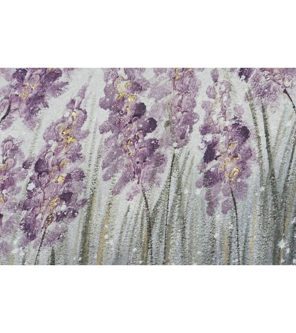 Dcasa Set De 2 Cuadro De Lavanda Sobre Lienzo Marco De Madera De 60x60 Cm