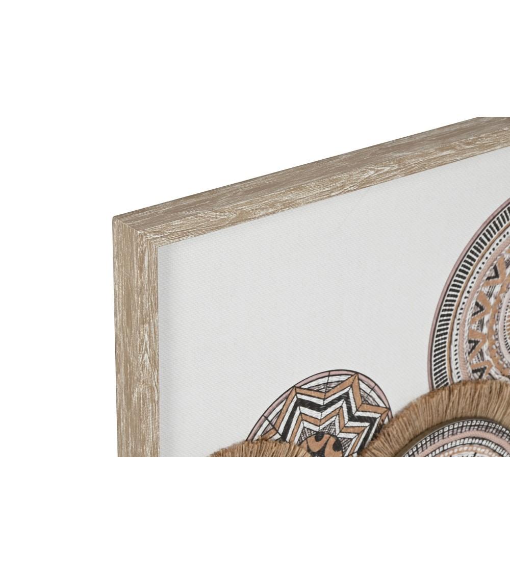 Dcasa Set De 2 Cuadro De Lino Yute Estilo Boho De 50x70 Cm