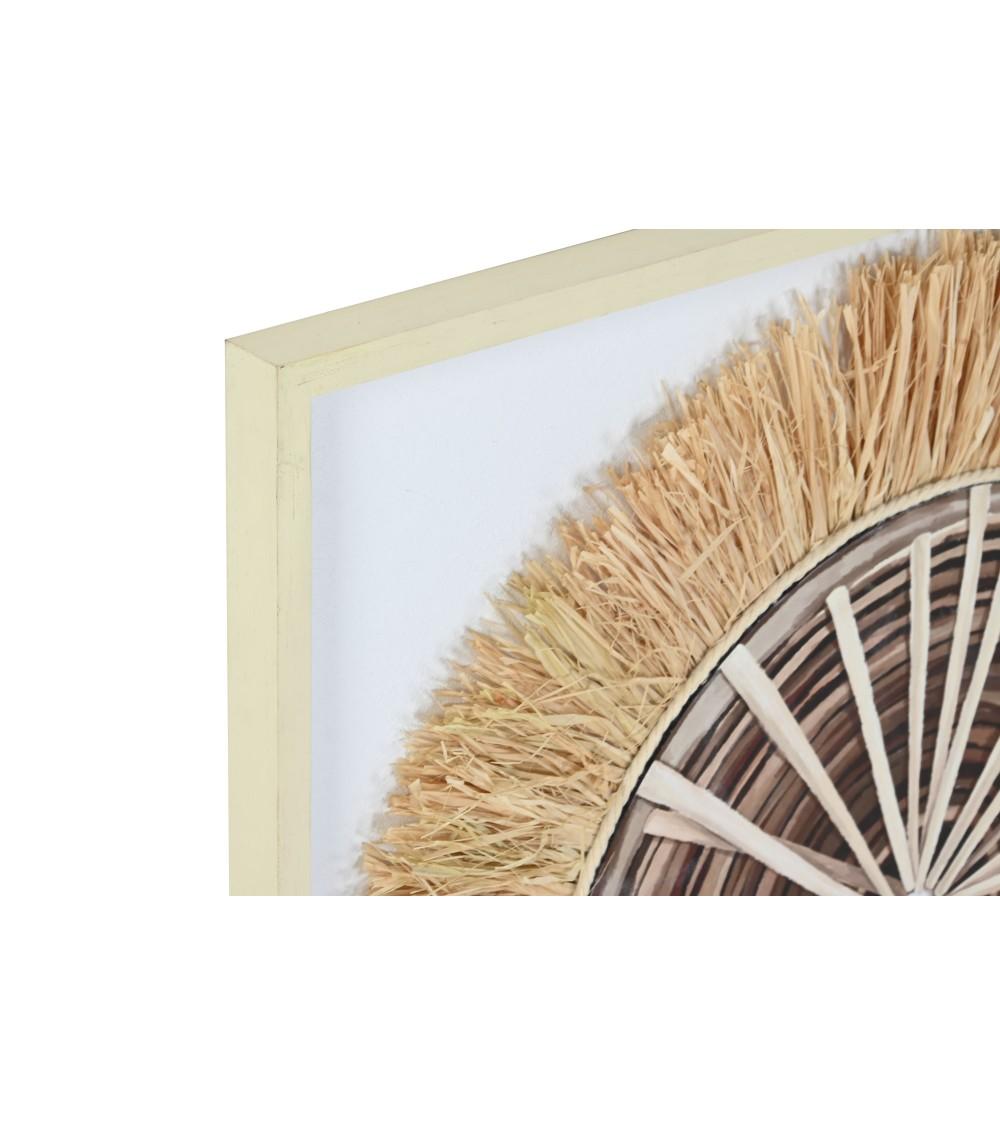 Dcasa Set De 2 Cuadro De Lino Yute Estilo Boho De 60x60 Cm