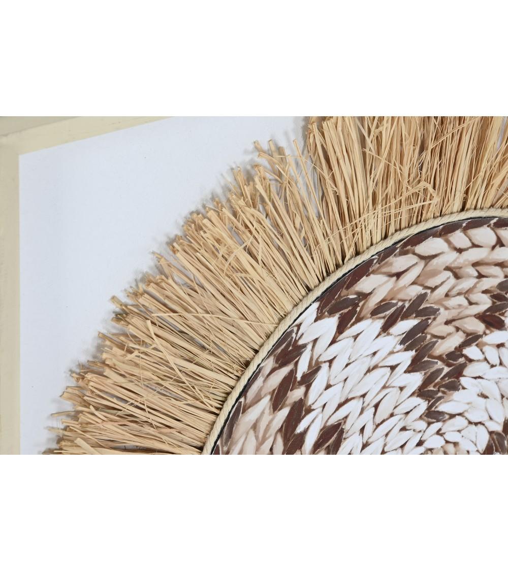 Dcasa Set De 2 Cuadro De Lino Yute Estilo Boho De 60x60 Cm