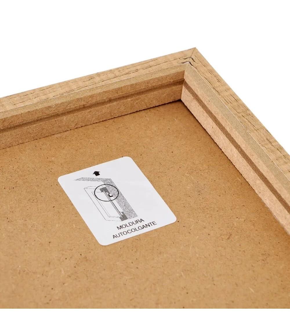 Dcasa Set De 2 Cuadros Impresión Sobre Lienzo Abstractos Enmarcados De Madera Taupe De 51x71 Cm