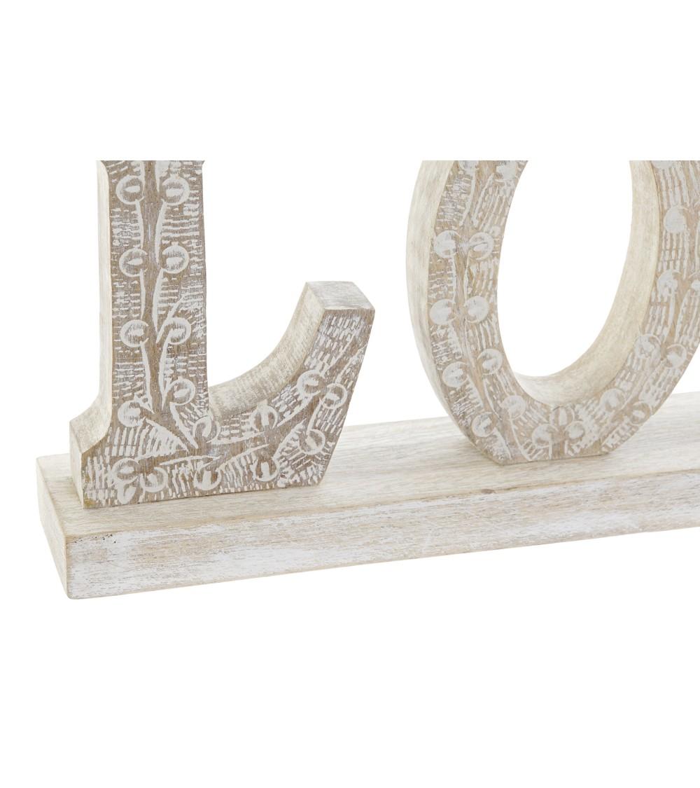 Dcasa Set De 2 Decoracion Home Y Love De Madera En Blanco Y Natural Decape