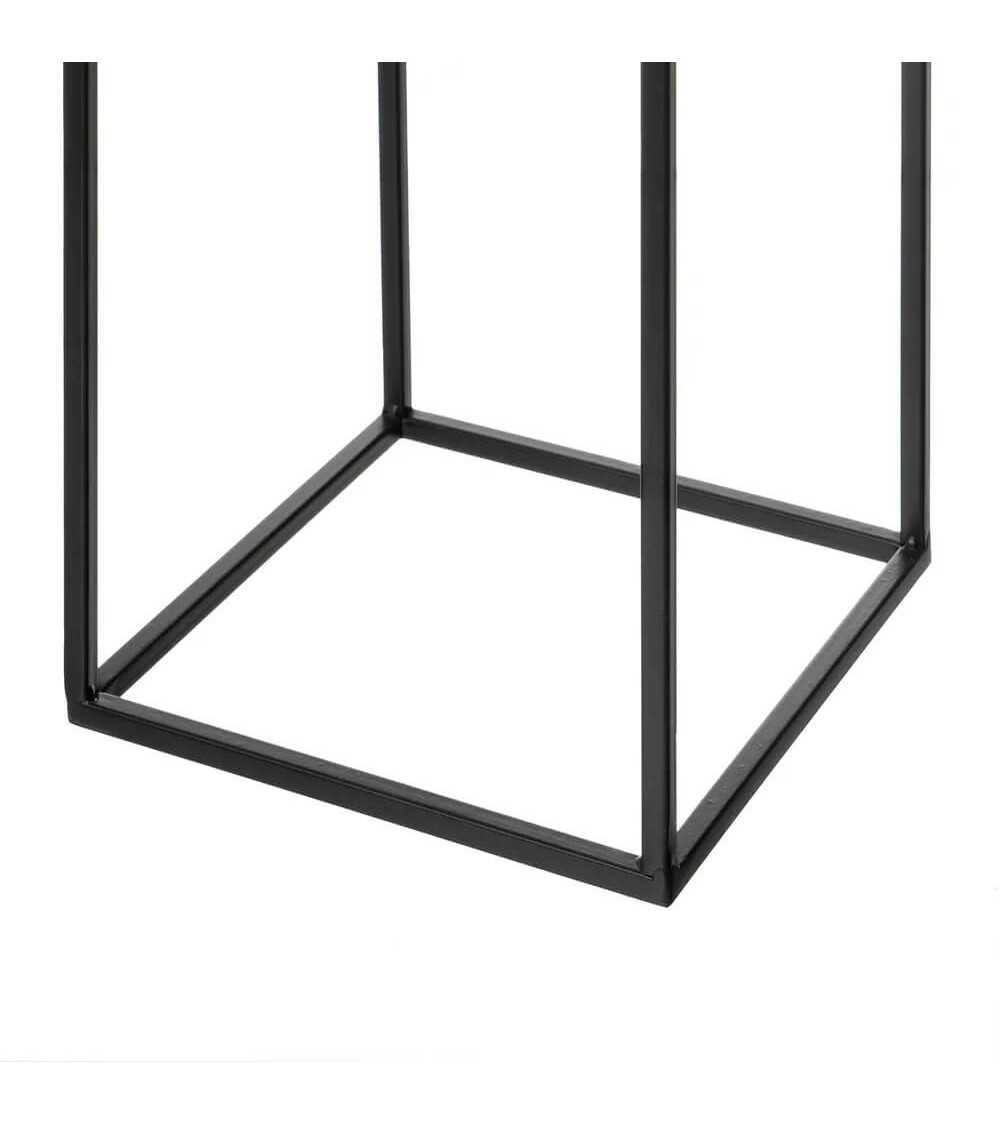 Dcasa Set De 2 Maceteros De Pie Con Soporte De Metal Negros