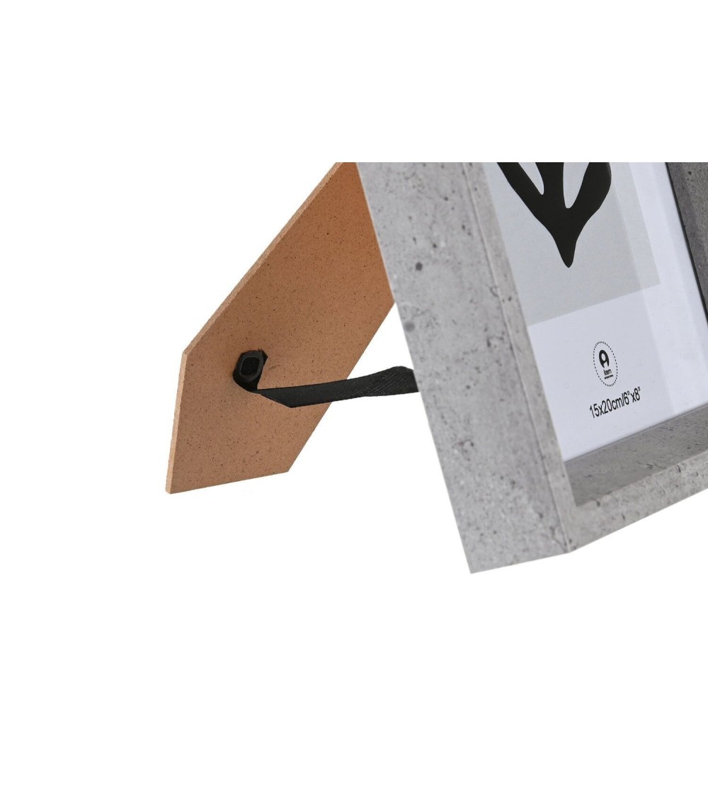 Dcasa Set De 2 Marcos De Fotos Cubo Gris De Madera Con Cristal Para Foto De 15x20 Cm