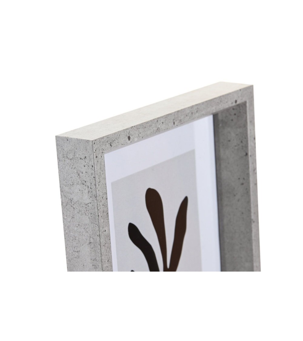 Dcasa Set De 2 Marcos De Fotos Cubo Gris De Madera Con Cristal Para Foto De 15x20 Cm