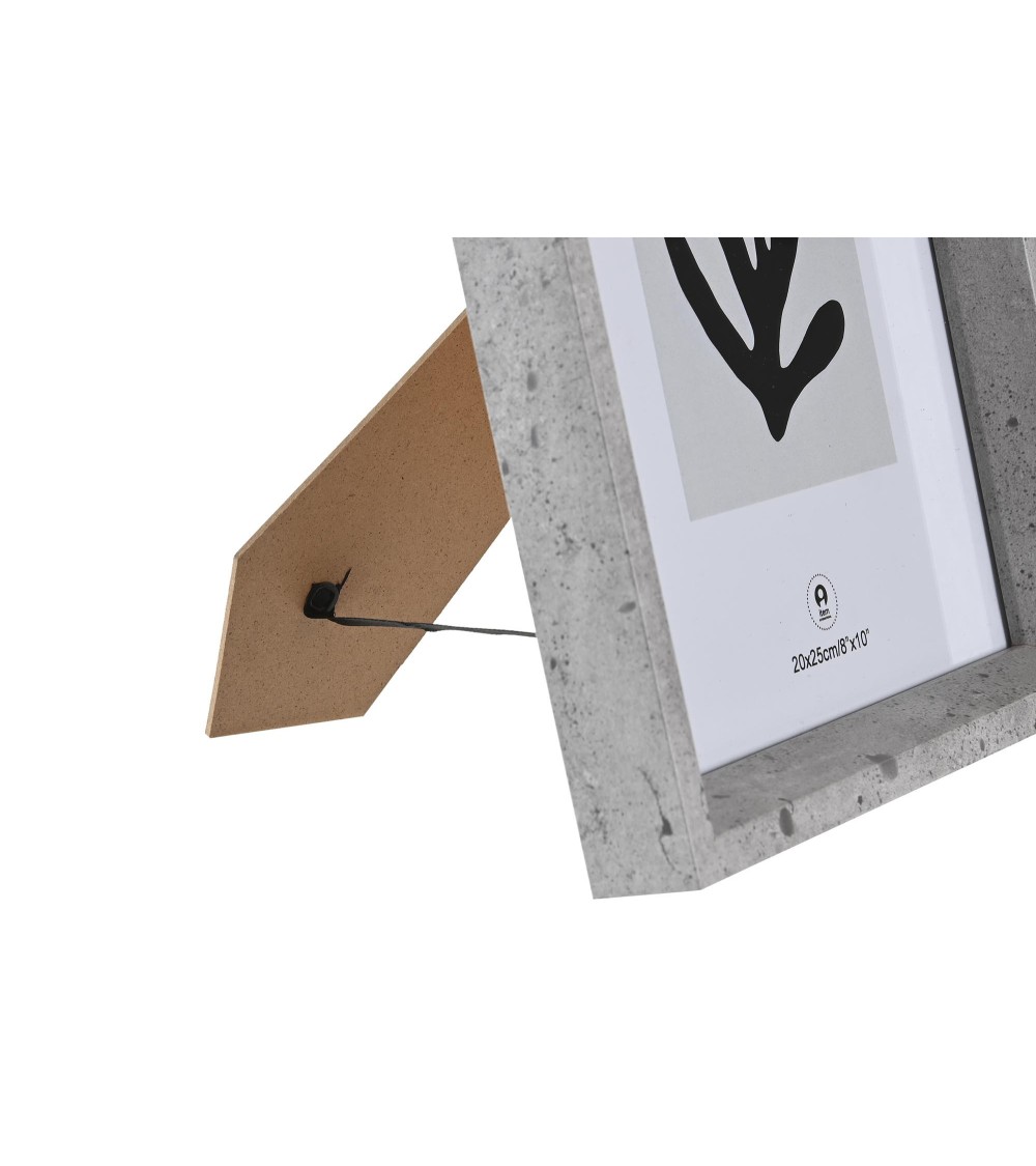 Dcasa Set De 2 Marcos De Fotos Cubo Gris De Madera Con Cristal Para Foto De 20x25 Cm