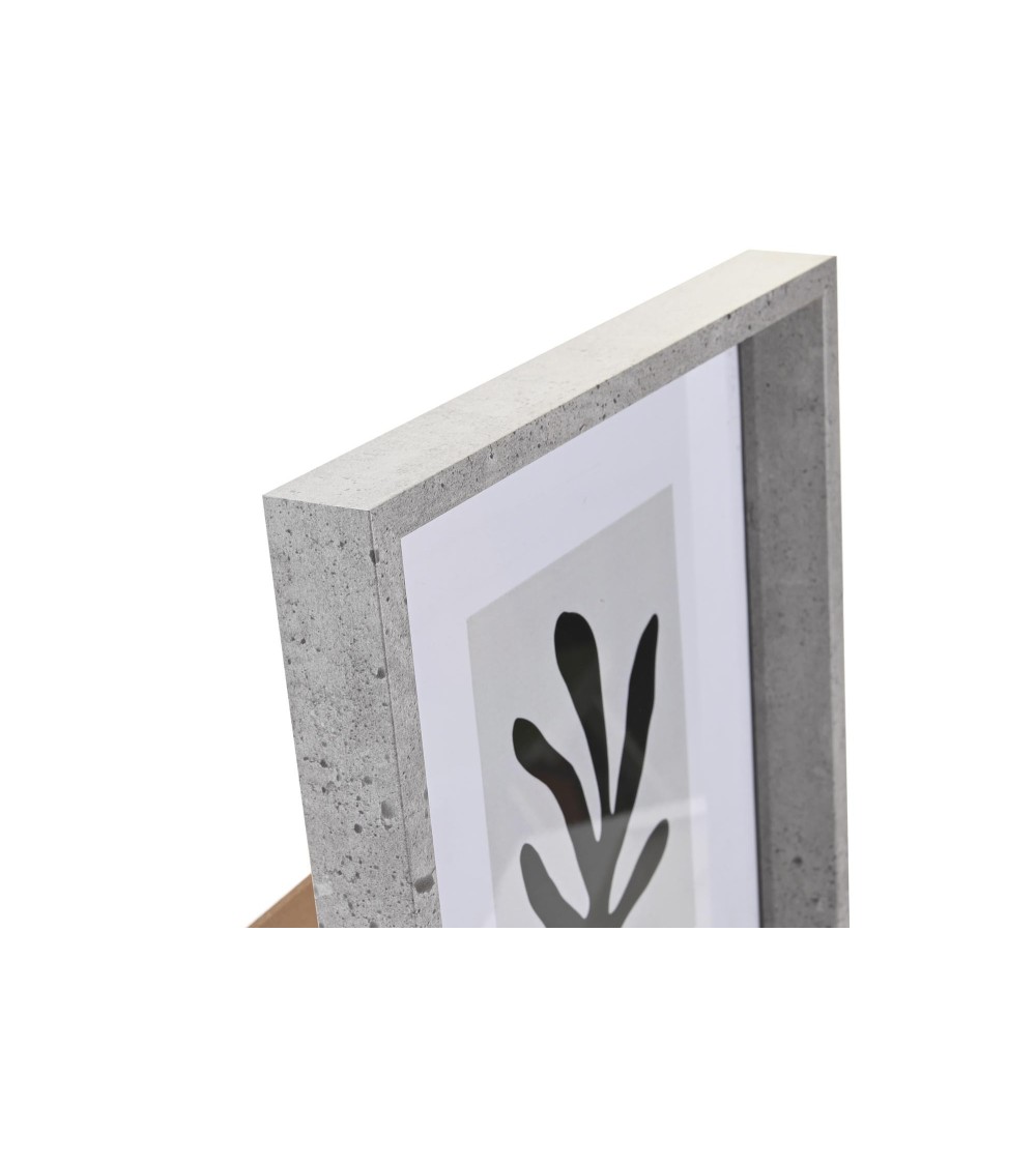 Dcasa Set De 2 Marcos De Fotos Cubo Gris De Madera Con Cristal Para Foto De 20x25 Cm