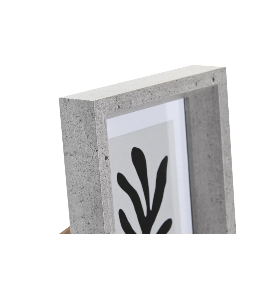 Dcasa Set De 2 Marcos De Fotos Cubo Gris De Madera Con Cristal Para Foto De 10x15 Cm