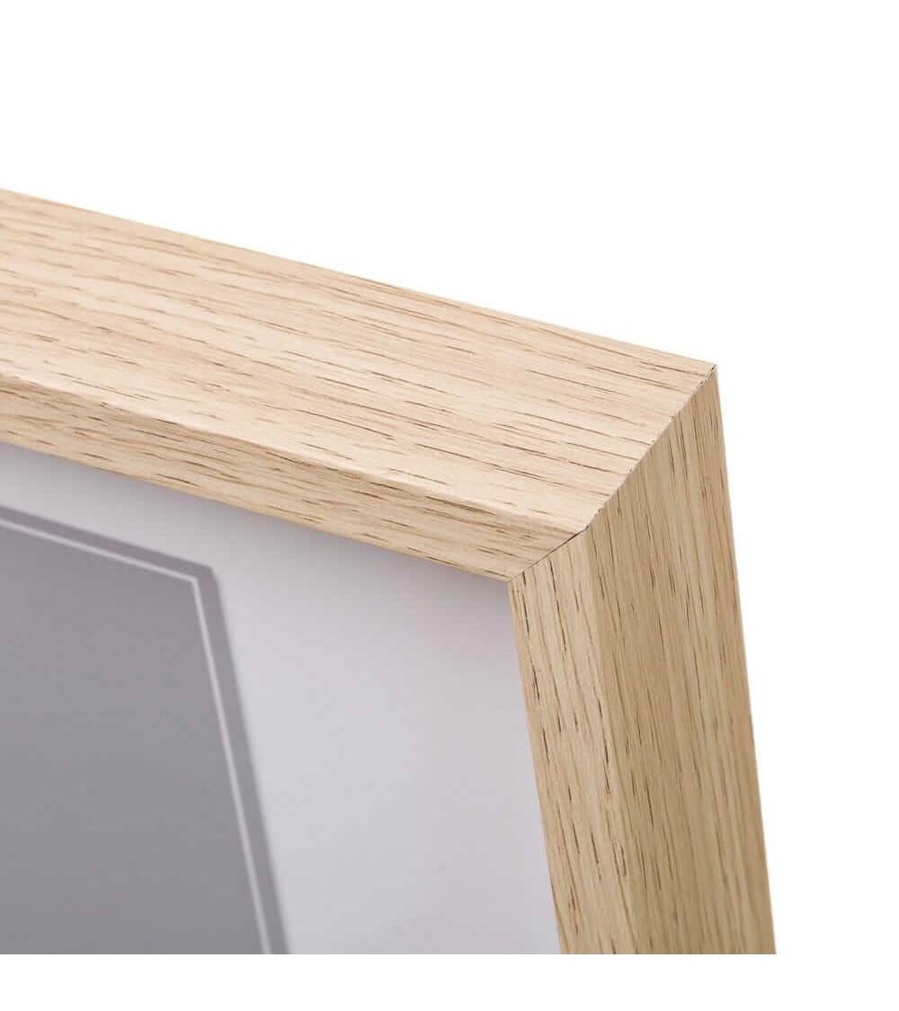 Dcasa Set De 2 Marcos De Fotos Cubo Natural De Madera Con Cristal Para Foto De 10x15 Cm