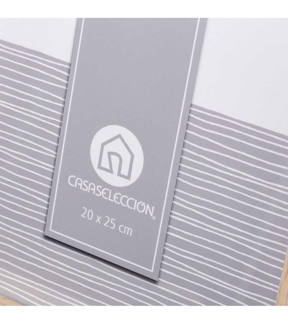 Dcasa Set De 2 Marcos De Fotos Cubo Natural De Madera Con Cristal Para Foto De 20x25 Cm