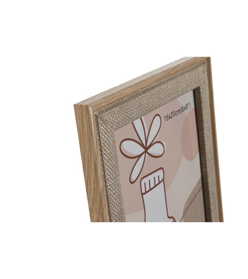 Dcasa Set De 2 Marcos De Fotos Natural De Madera Con Cristal Para Foto De 15x20 Cm