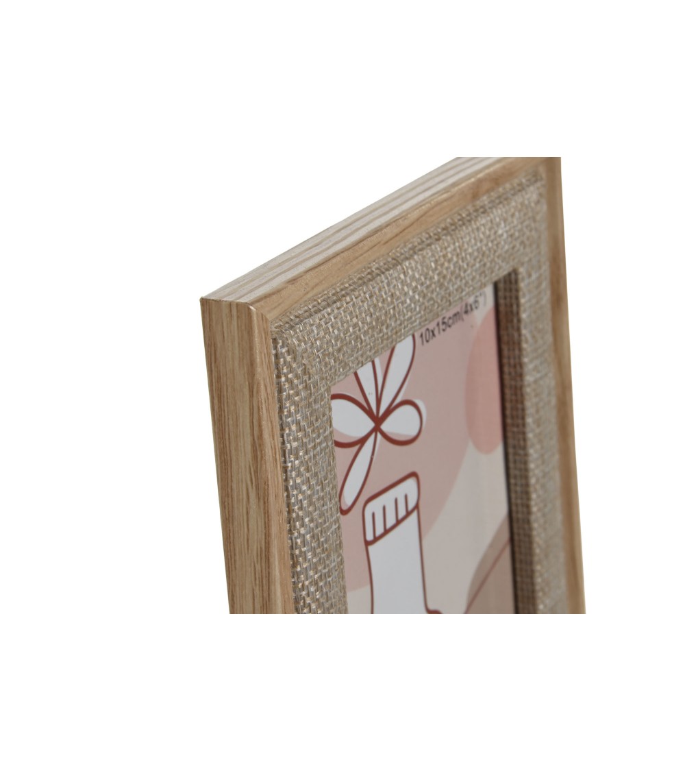 Dcasa Set De 2 Marcos De Fotos Natural De Madera Con Cristal Para Foto De 13x18 Cm