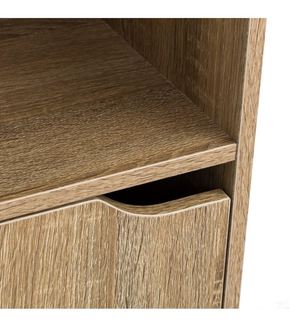 Dcasa Set De 2 Mesillas De Noche Con 1 Puerta De Madera DM De 30x29x61 Cm