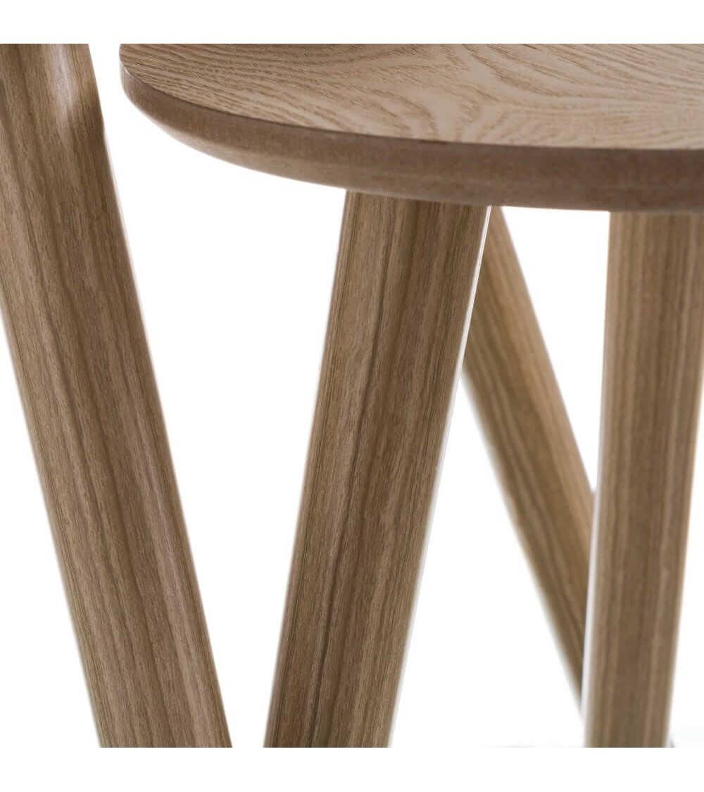 Dcasa Set De 2 Mesitas Nido Redondas De Madera Y MDF En Tono Natural