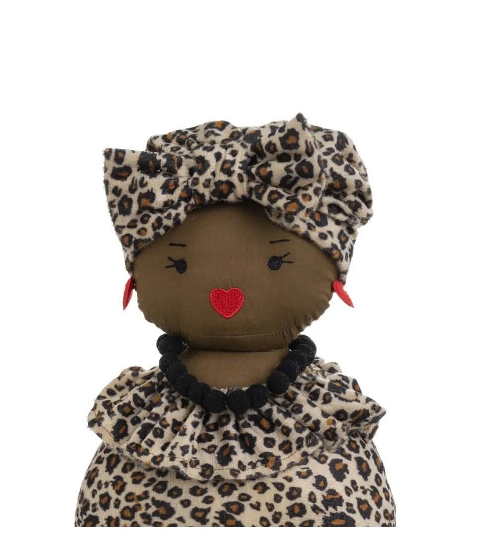 Dcasa Set De 2 Topes De Puerta De Africanas De Tela Y Gravilla Marrones De 18x16x32 Cm