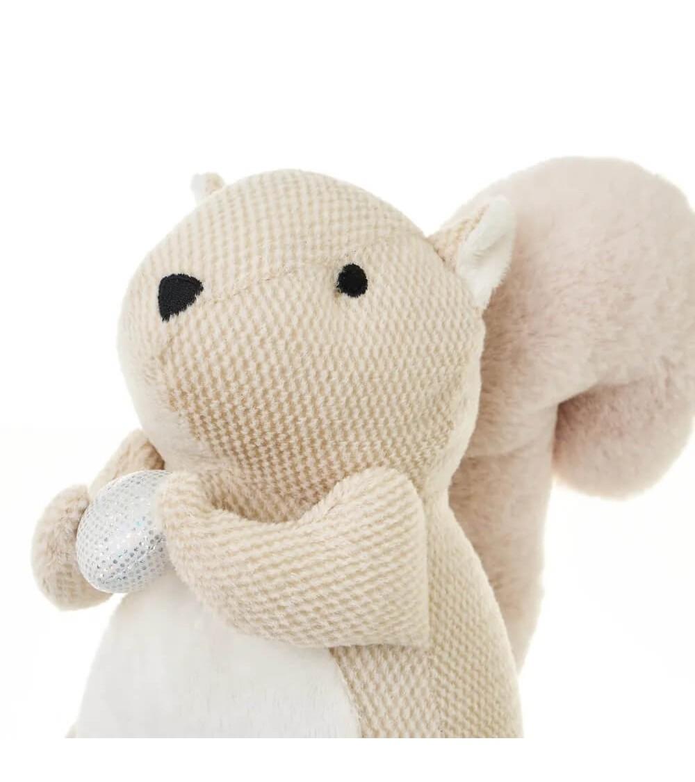 Dcasa Set De 2 Topes De Puerta De Ardilla Beige Y Marrón De Tela De Terciopelo Y Arena De 17x25x22 Cm