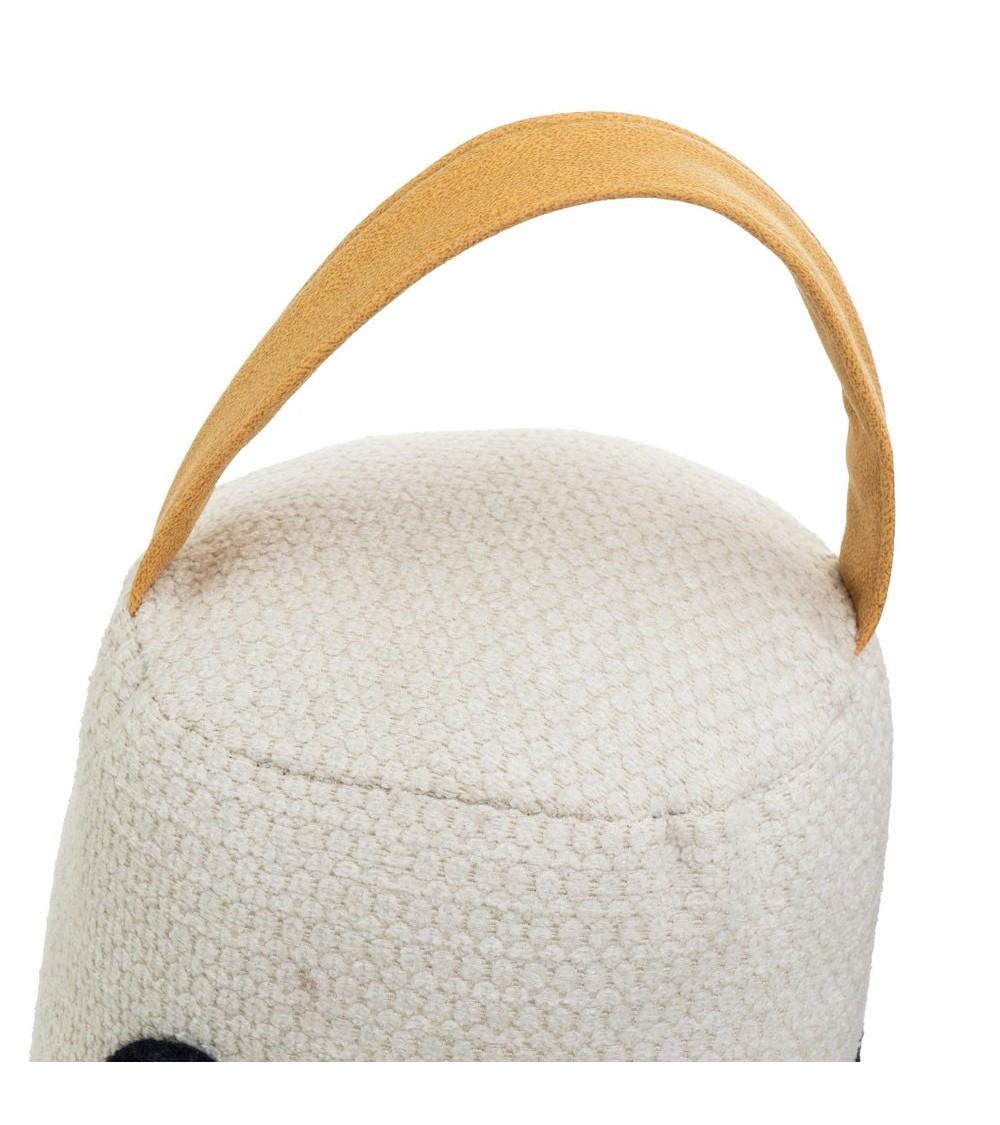 Dcasa Set De 2 Topes De Puerta De Home Blanco Y Negro De Tela Y Gravilla Con Asa