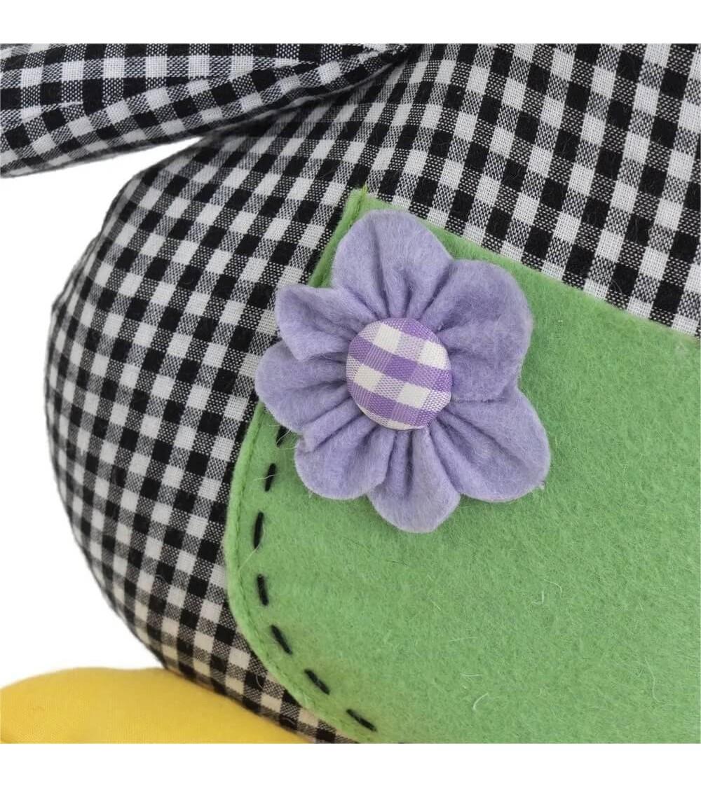 Dcasa Set De 2 Topes De Puerta De Patos Blanco Y Negro De Tela Y Gravilla De 20x17x30 Cm