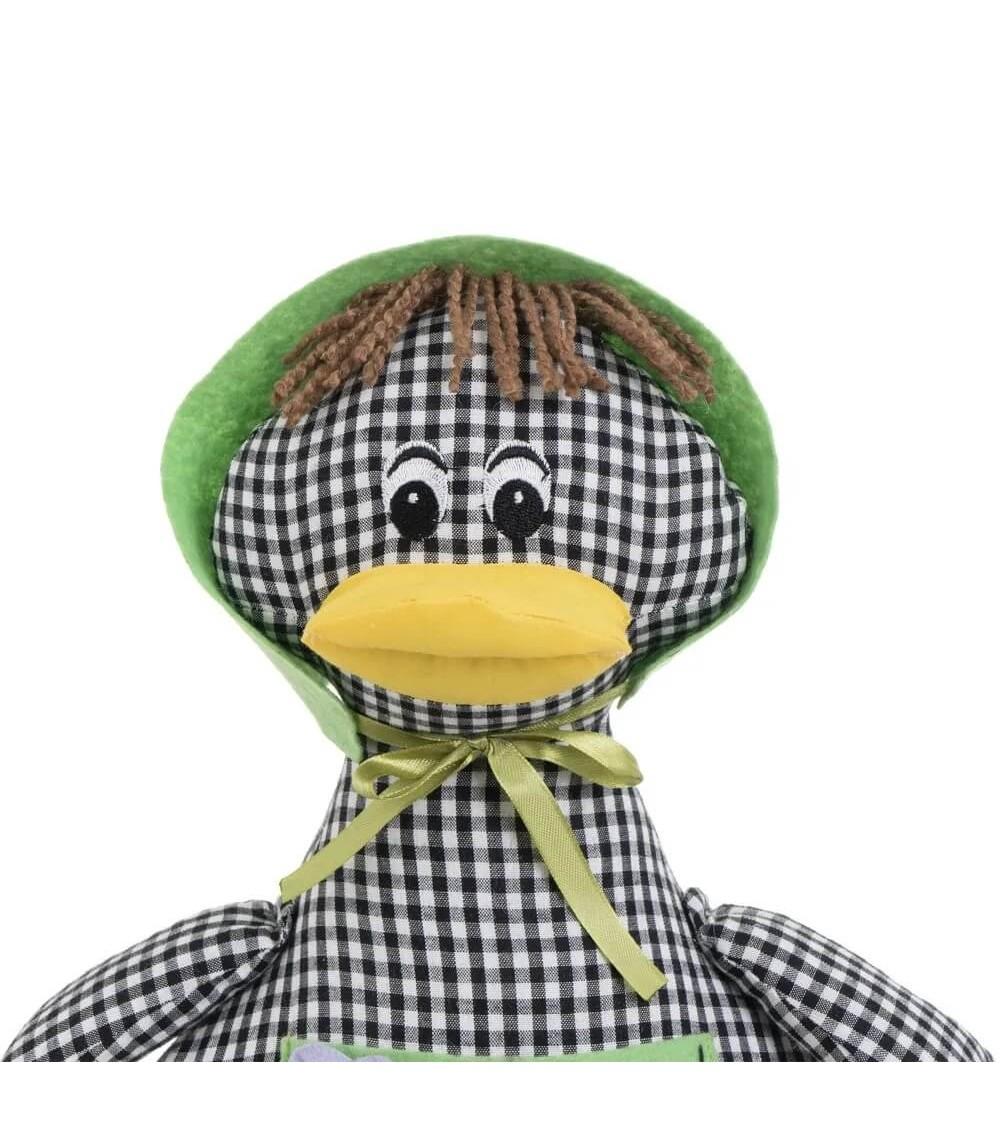 Dcasa Set De 2 Topes De Puerta De Patos Blanco Y Negro De Tela Y Gravilla De 20x17x30 Cm