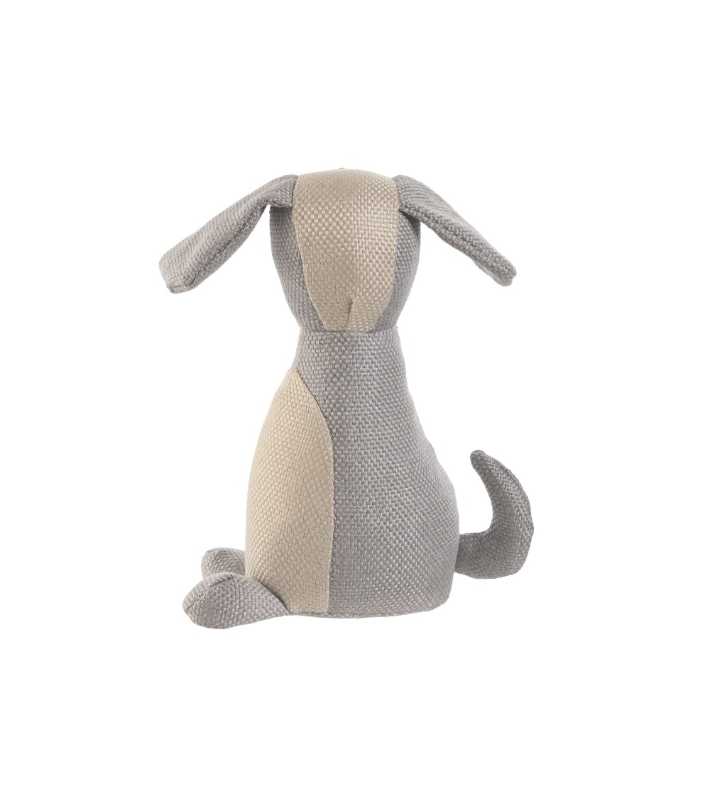 Dcasa Set De 2 Topes De Puerta De Perros De Tela De Algodon Y Gravilla Beige Y Gris De 23x8x32 Cm