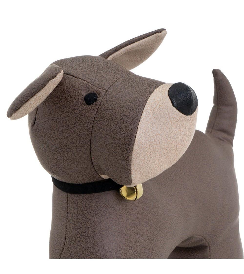 Dcasa Set De 2 Topes De Puerta De Perros De Tela Y Gravilla Beige Y Marron De 29x10x27 Cm