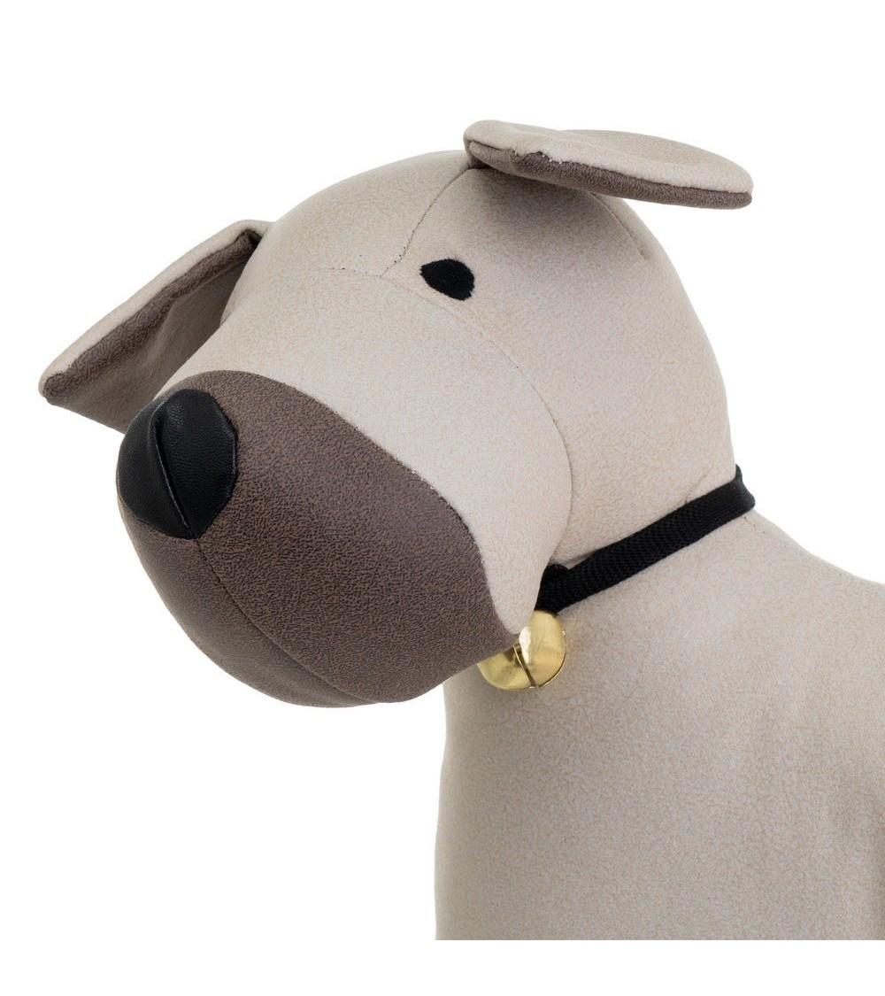 Dcasa Set De 2 Topes De Puerta De Perros De Tela Y Gravilla Beige Y Marron De 29x10x27 Cm